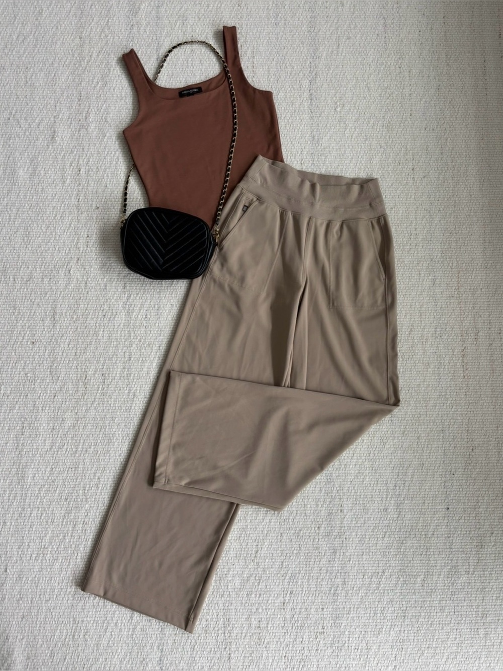 | Athleta | Women's Taupe Wide-Leg Pull-On Casual Athletic Pants size XS